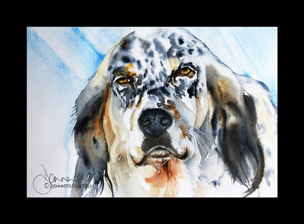 Watercolor dog portraits.