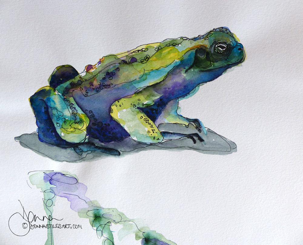 Watercolor toad