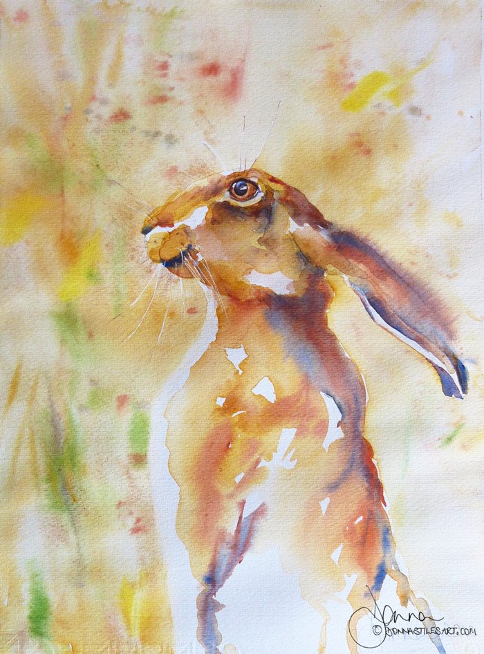 Grinning hare painting