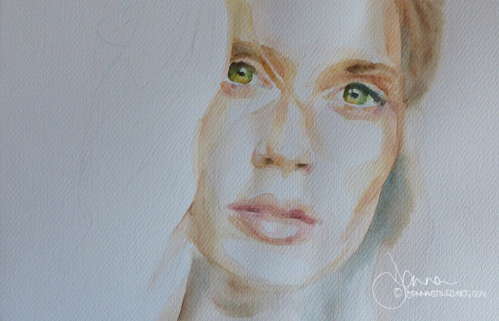 Leave me alone watercolor portrait