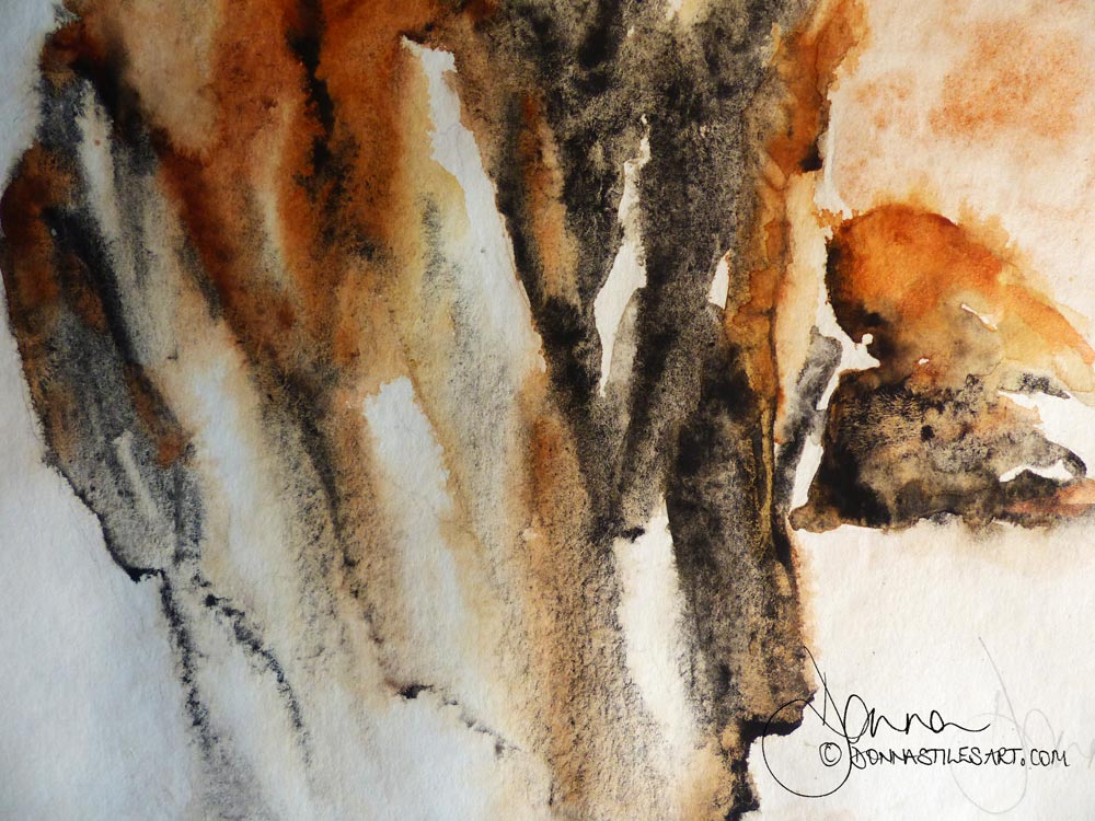 Watercolour granulation on Fabriano Torchon paper