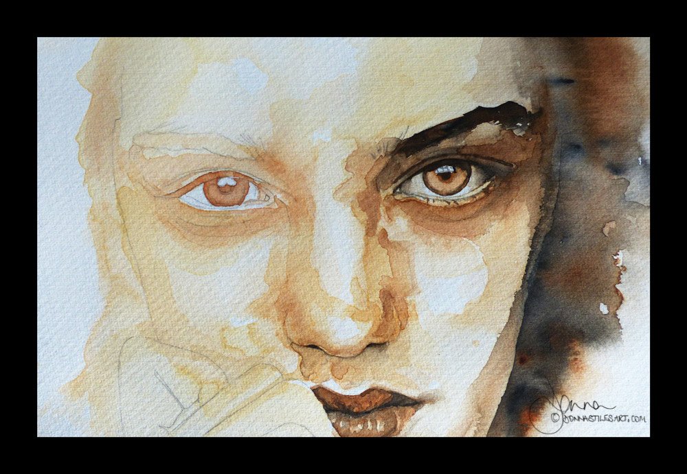 Watercolor female portrait