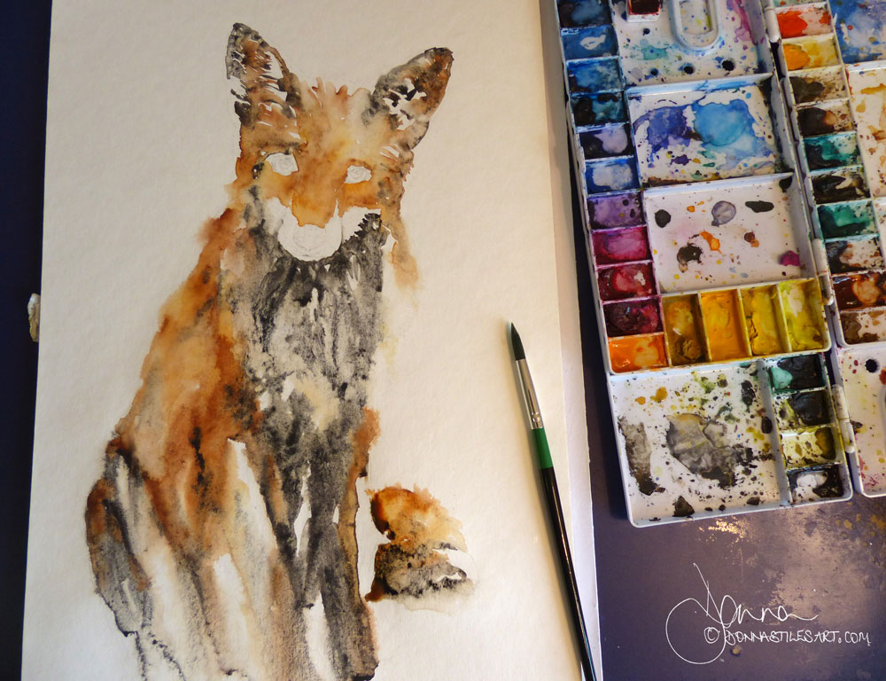 Watercolour fox tutorial